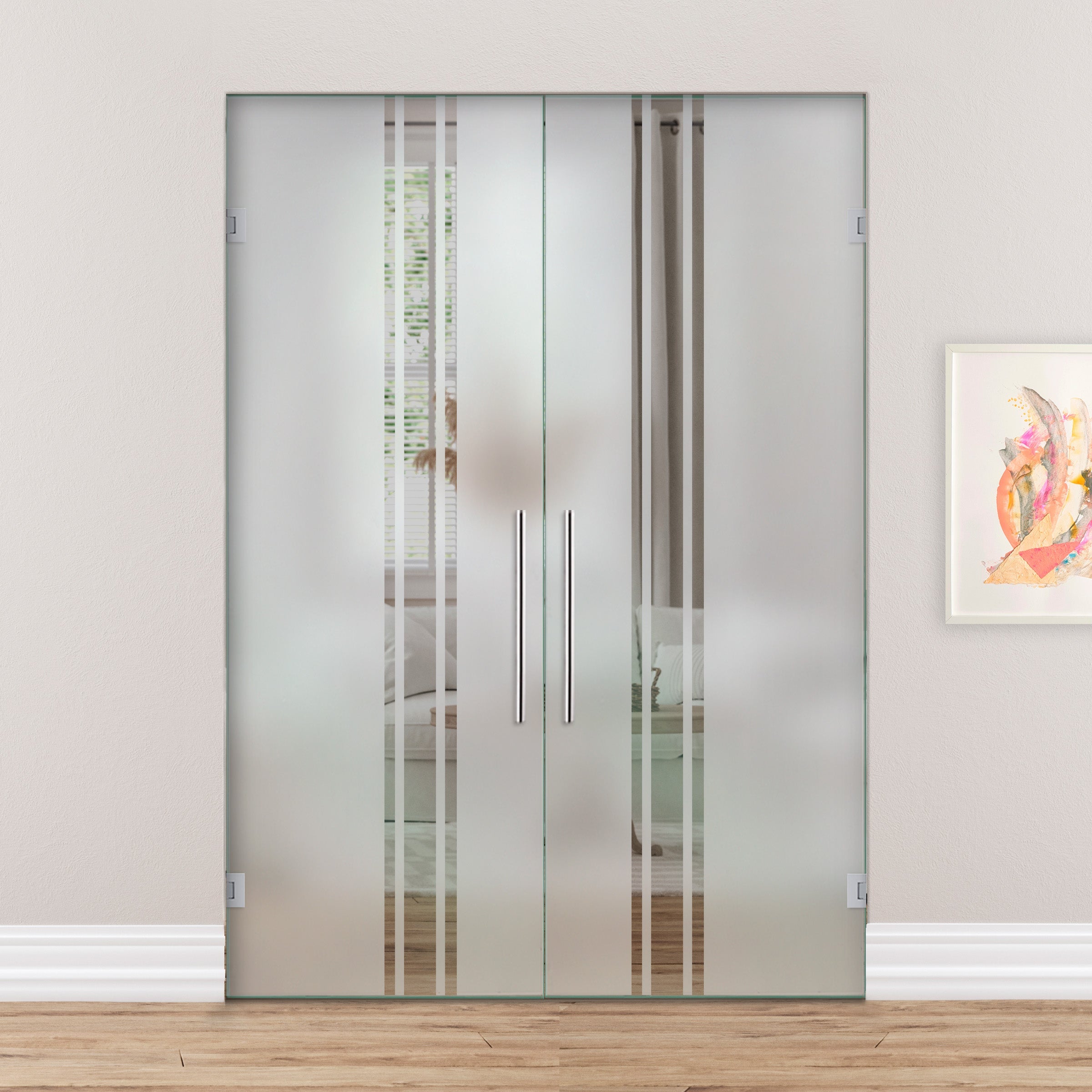 Puerta Doble De Cristal Giratoria  PVB2-2173