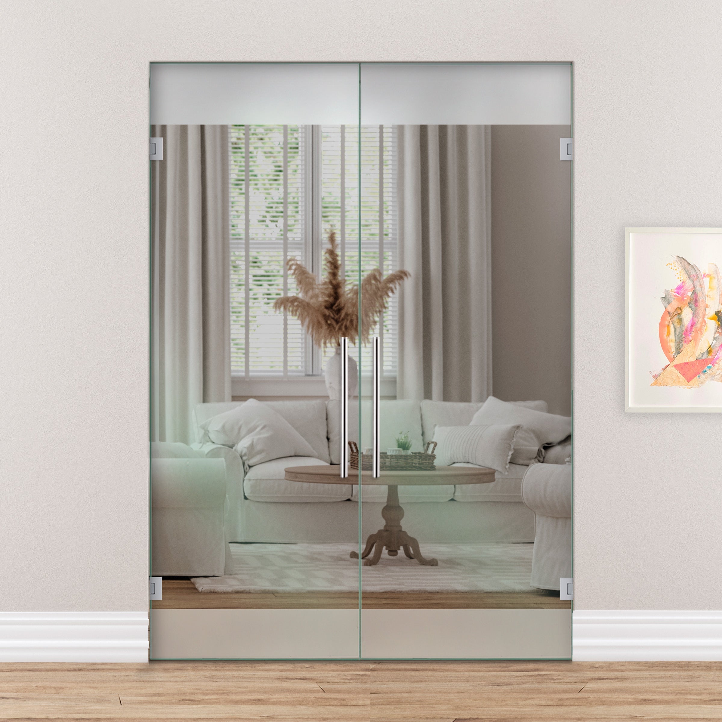 Puerta Doble De Cristal Giratoria  PVB2-2174