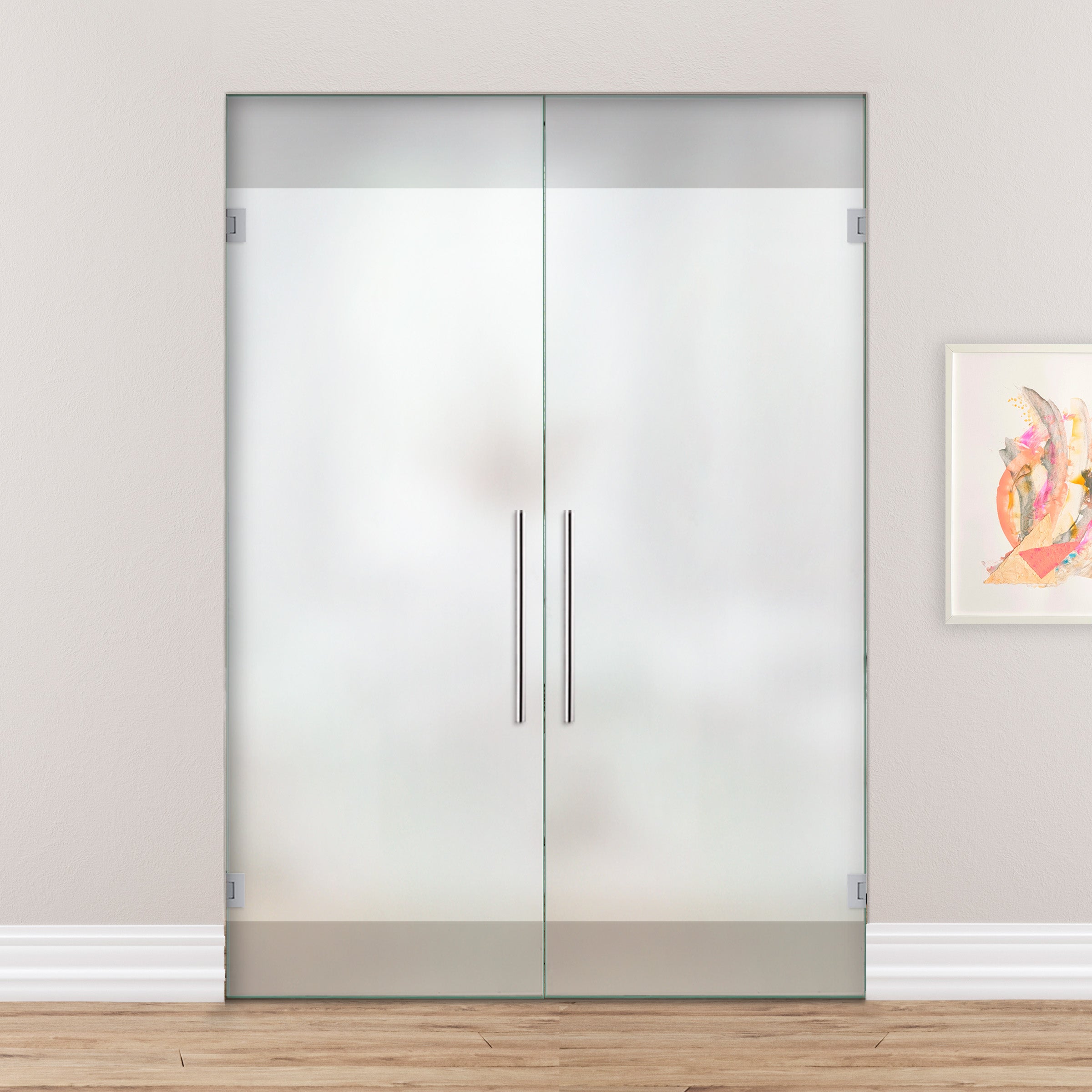 Puerta Doble De Cristal Giratoria  PVB2-2174