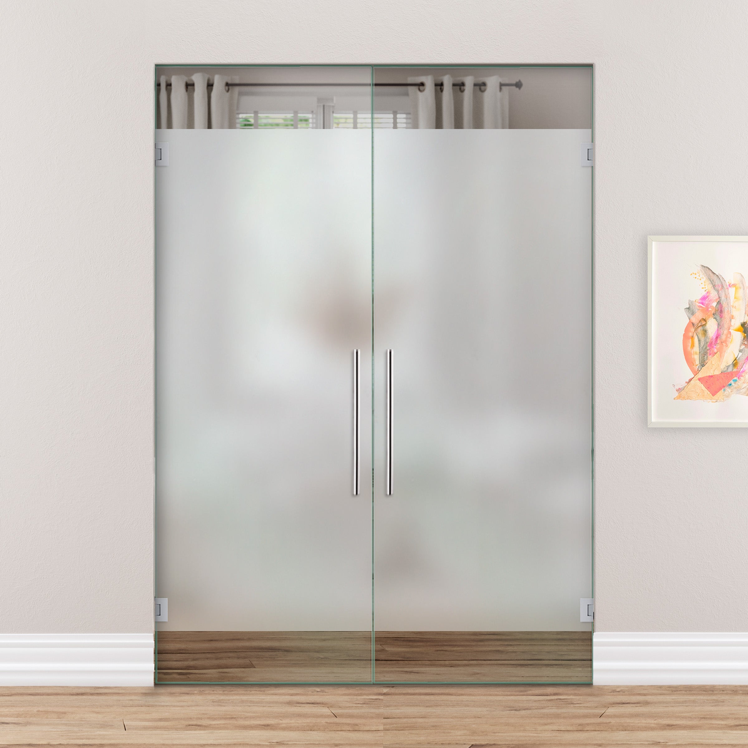 Puerta Doble De Cristal Giratoria  PVB2-2174