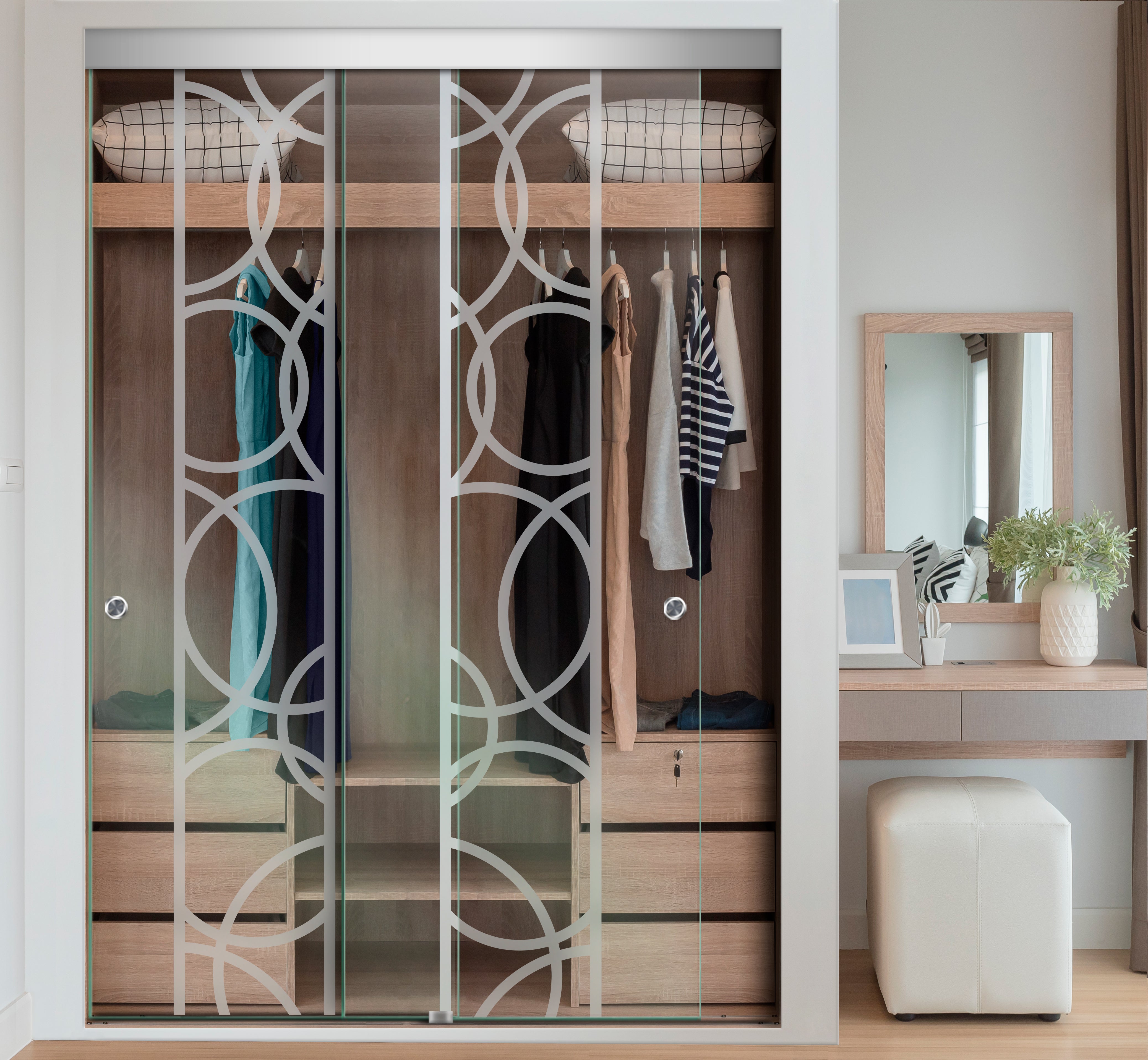 Puerta Corrediza De Vidrio Sin Marco Para Closet PCSM-2410