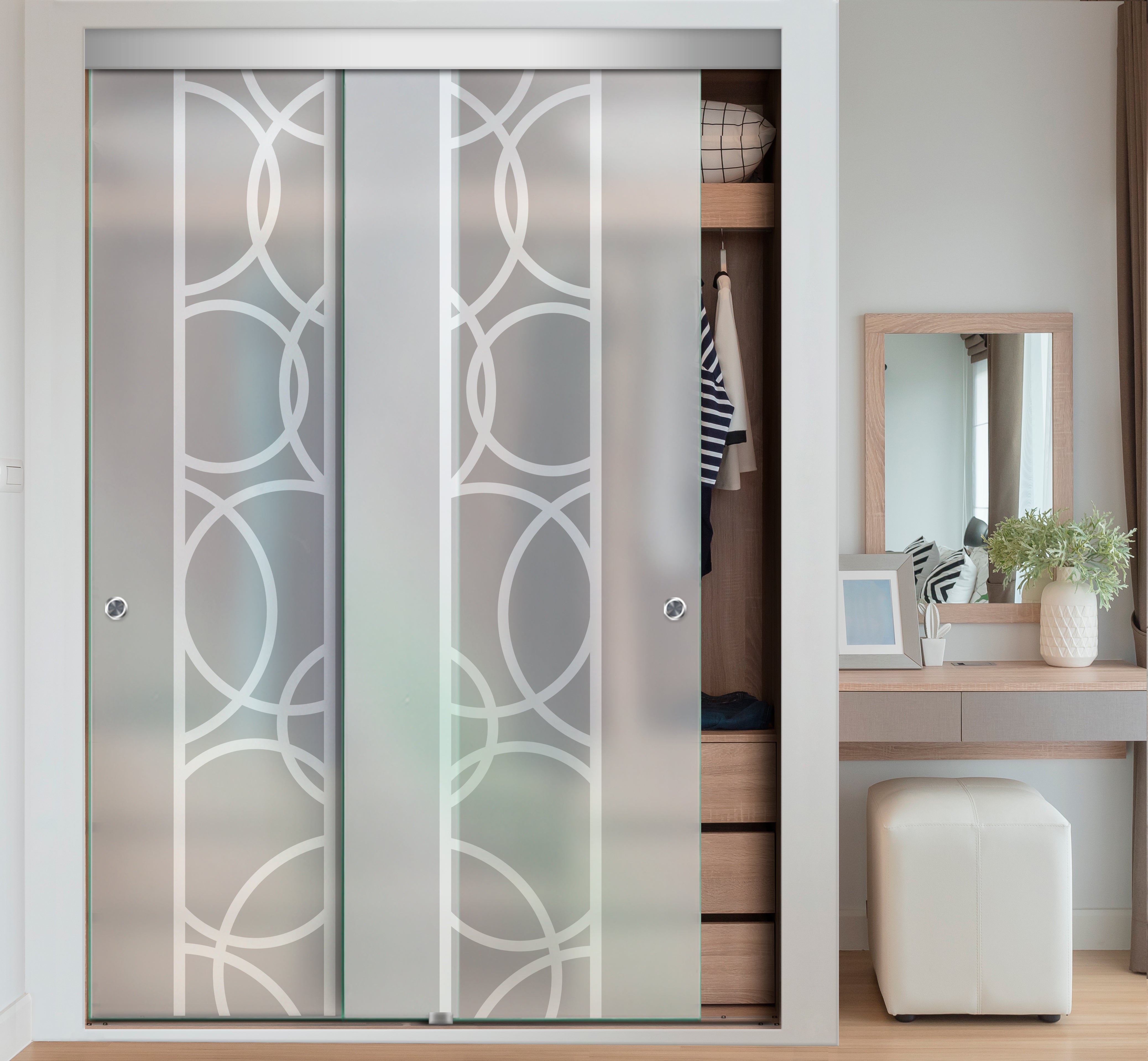 Puerta Corrediza De Vidrio Sin Marco Para Closet PCSM-2410