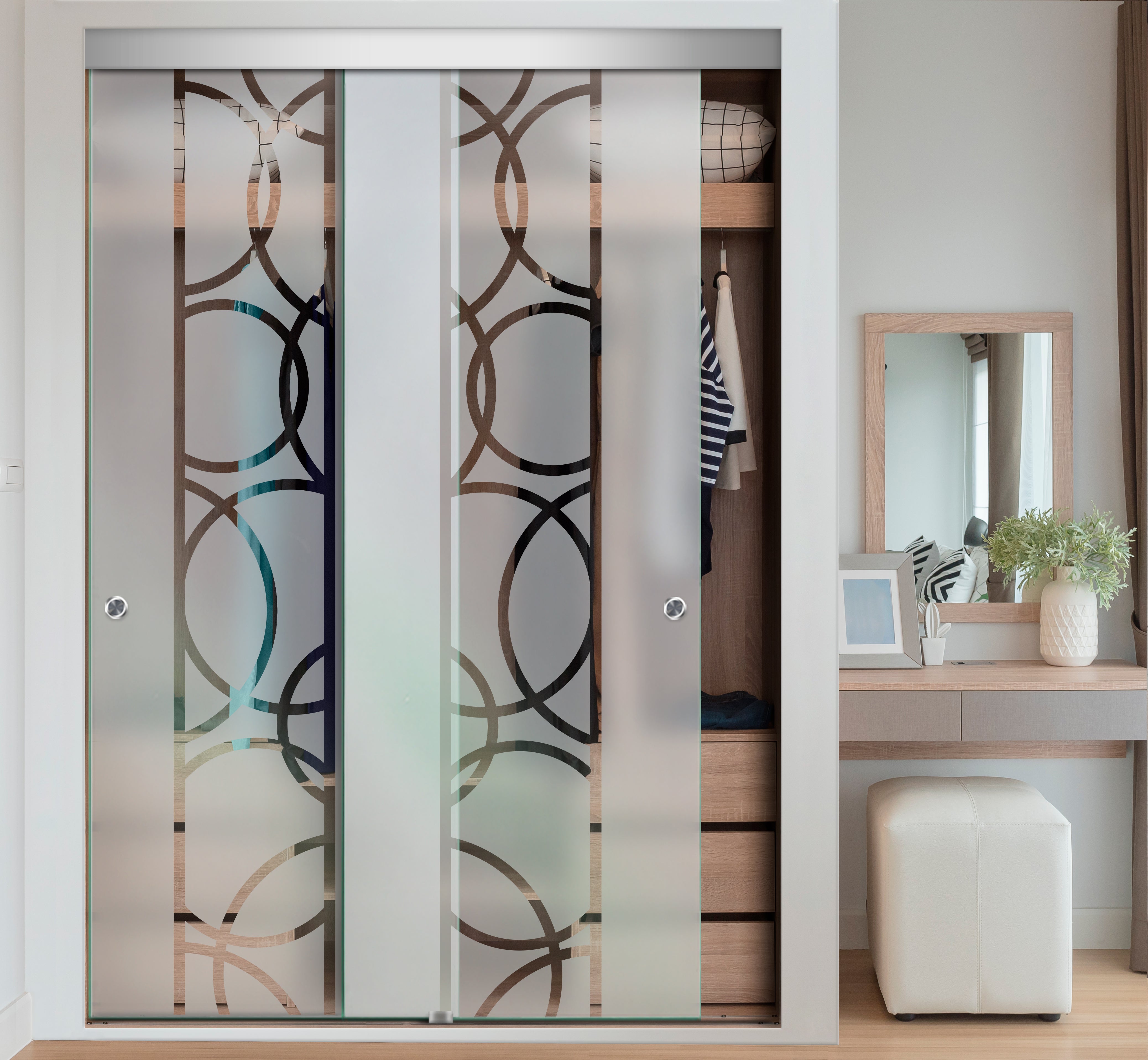 Puerta Corrediza De Vidrio Sin Marco Para Closet PCSM-2410