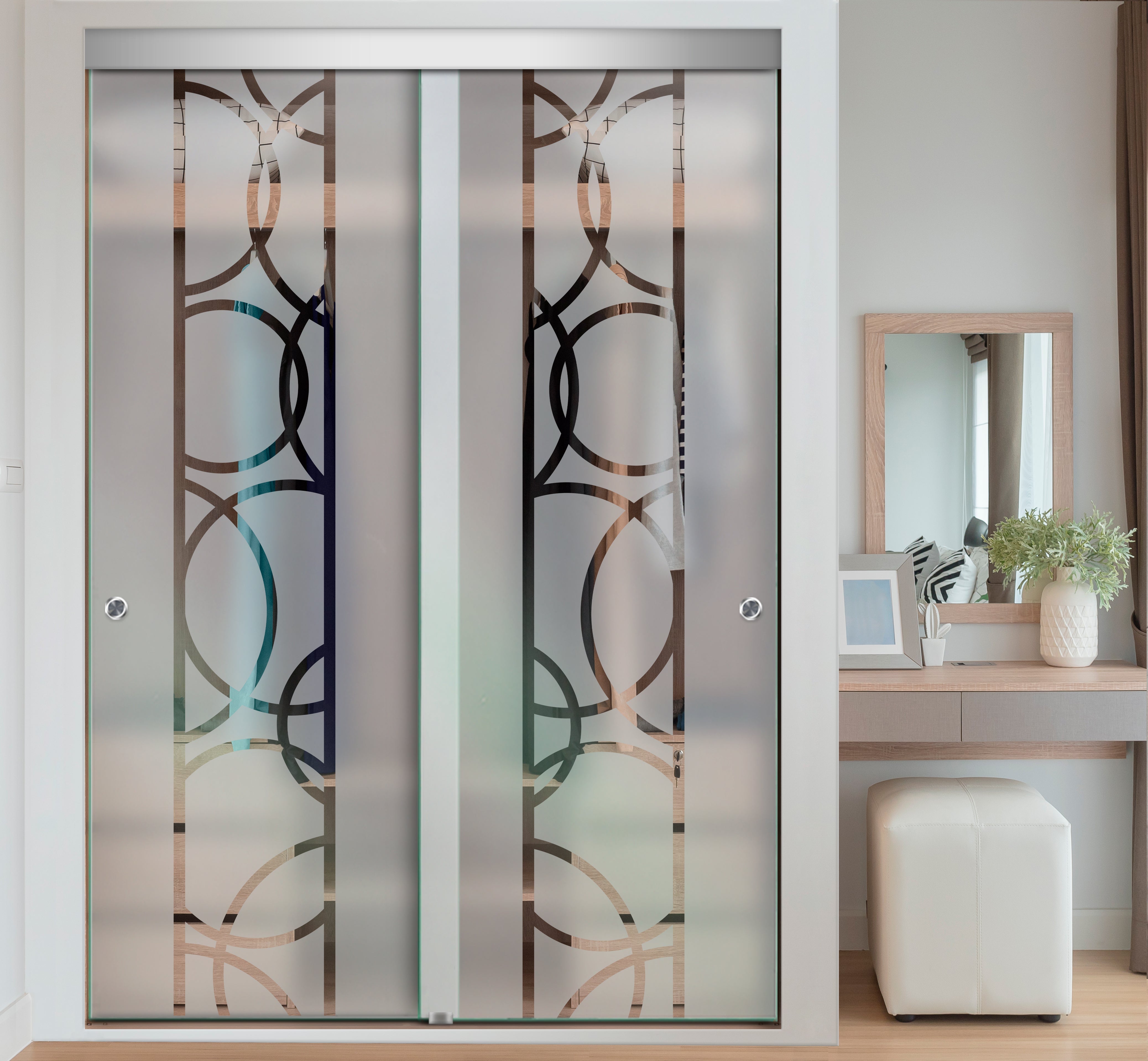 Puerta Corrediza De Vidrio Sin Marco Para Closet PCSM-2410