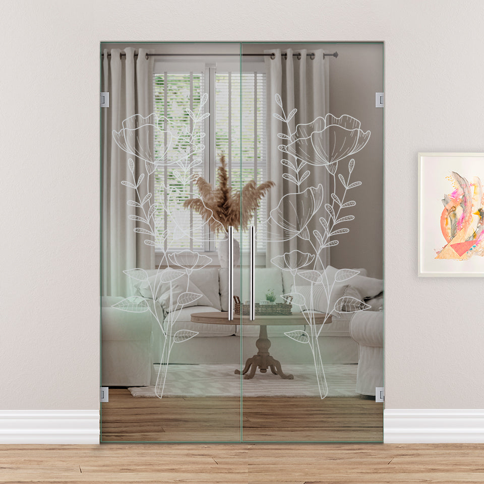 Puerta Doble De Cristal Giratoria  PVB2-2172
