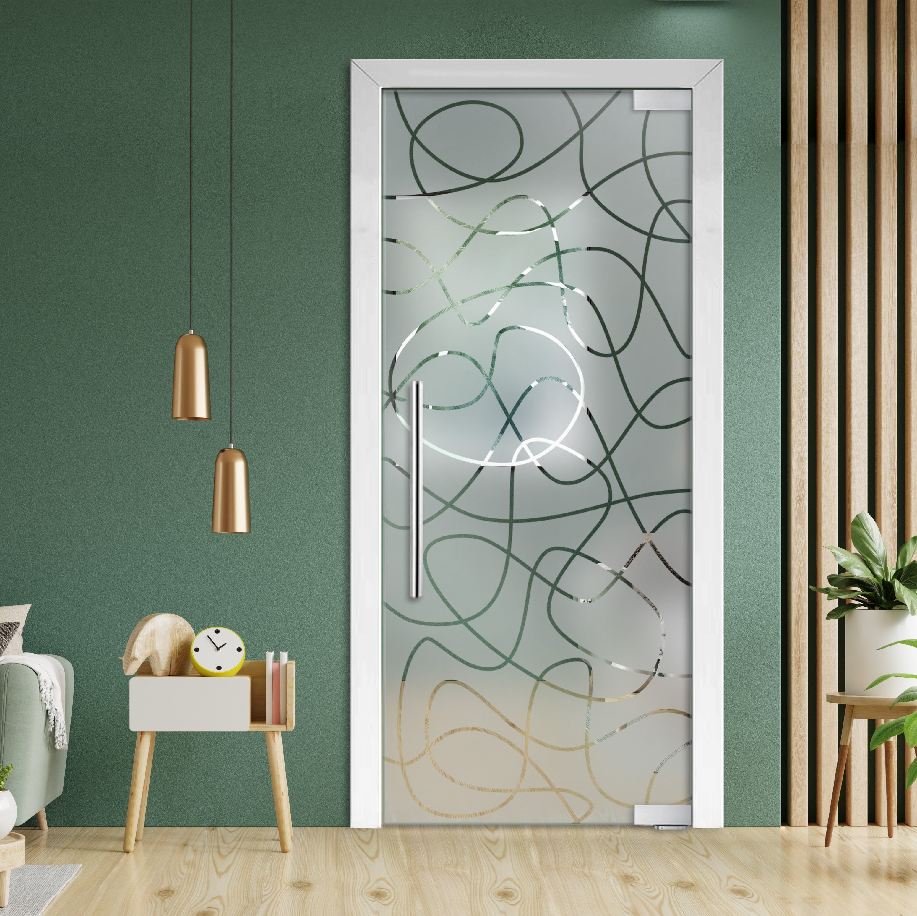 Puerta De Vidrio Pivotante Con Bisagras De Cierre Automático PCP1-1938