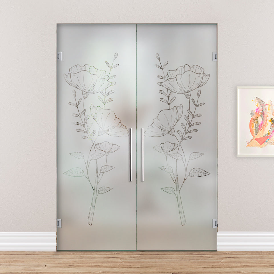 Puerta Doble De Cristal Giratoria  PVB2-2172