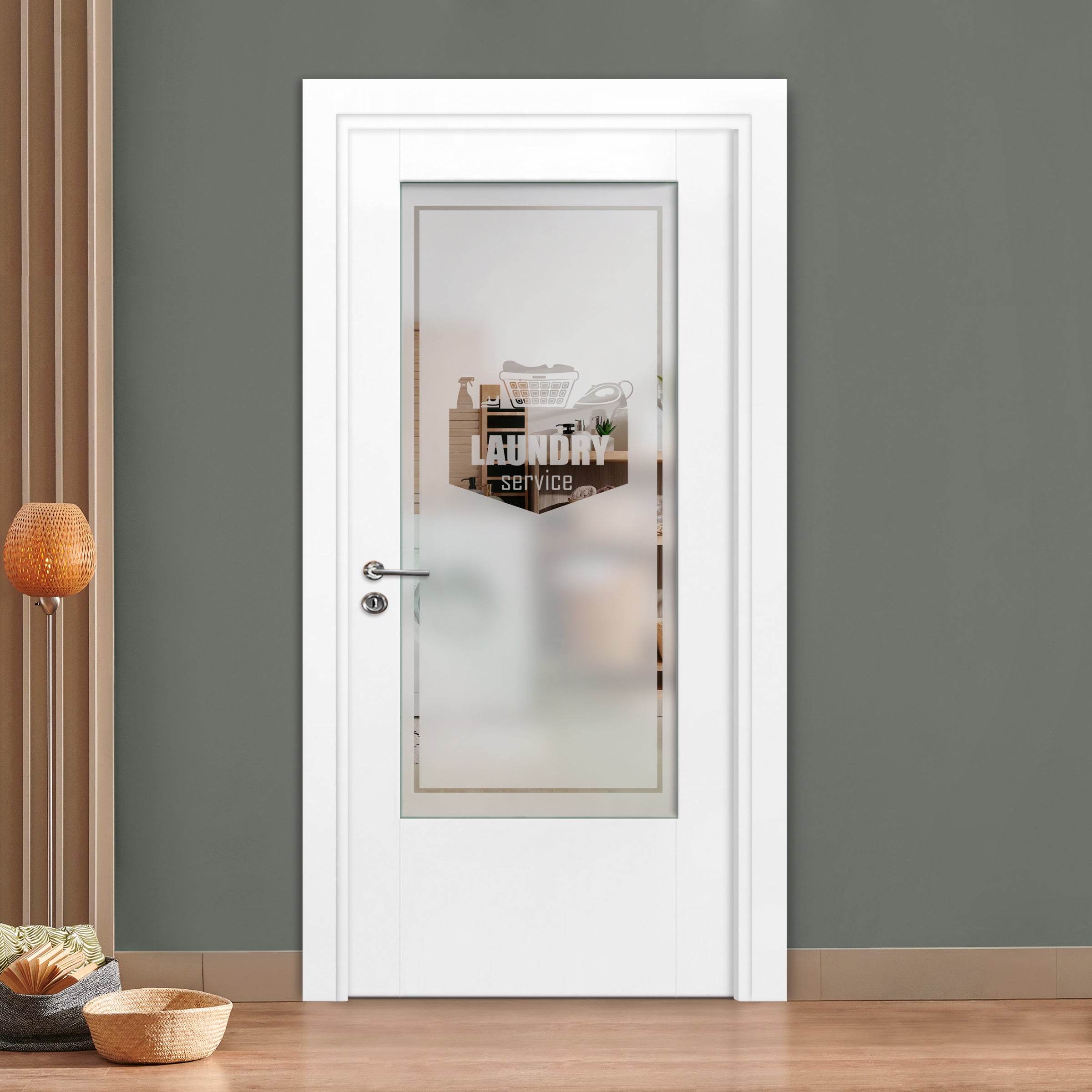 Puerta Interior Con Panel De Vidrio Esmerilado IFGL-1255