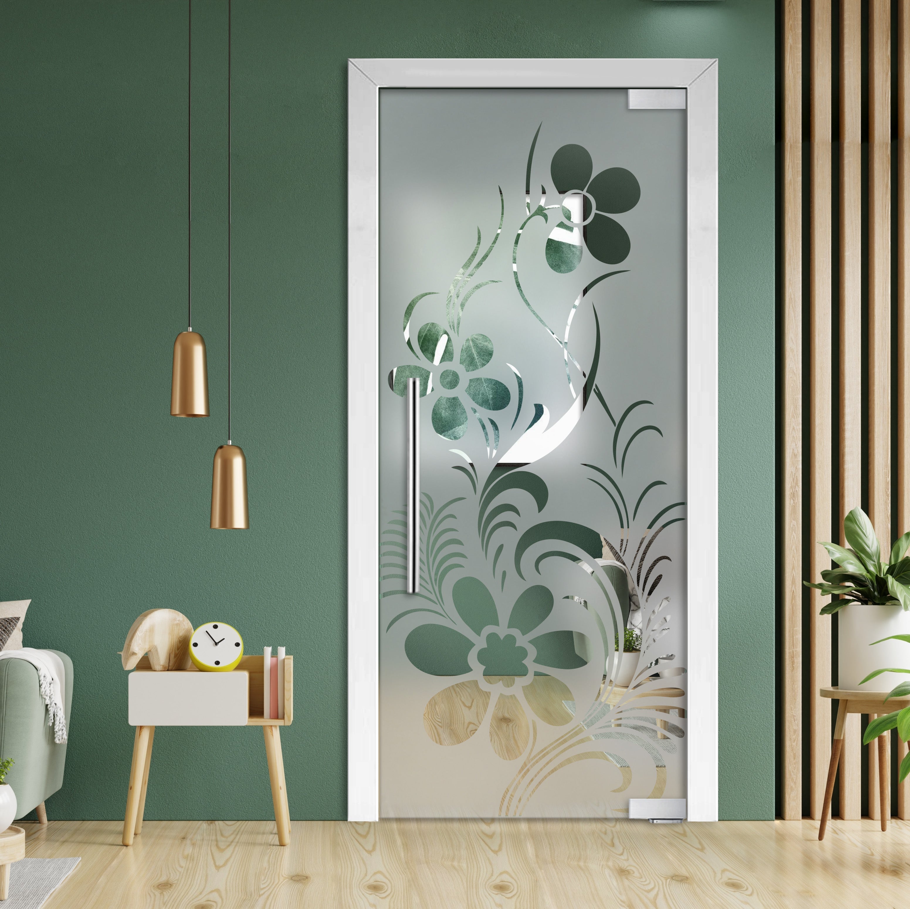 Puerta De Vidrio Pivotante Con Bisagras De Cierre Automático  PCP1-1950
