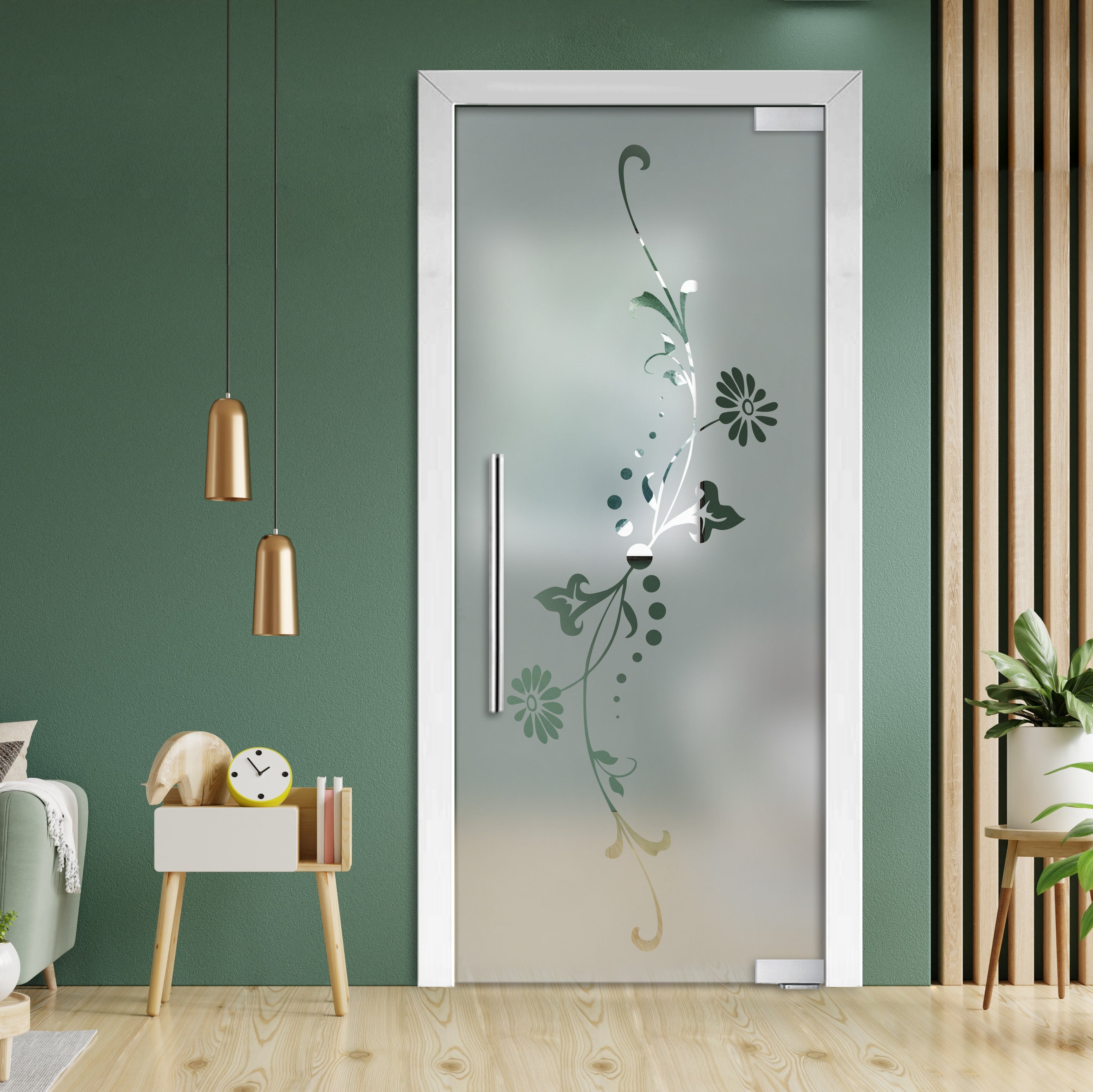 Puerta De Vidrio Pivotante Con Bisagras De Cierre Automático PCP1-1956