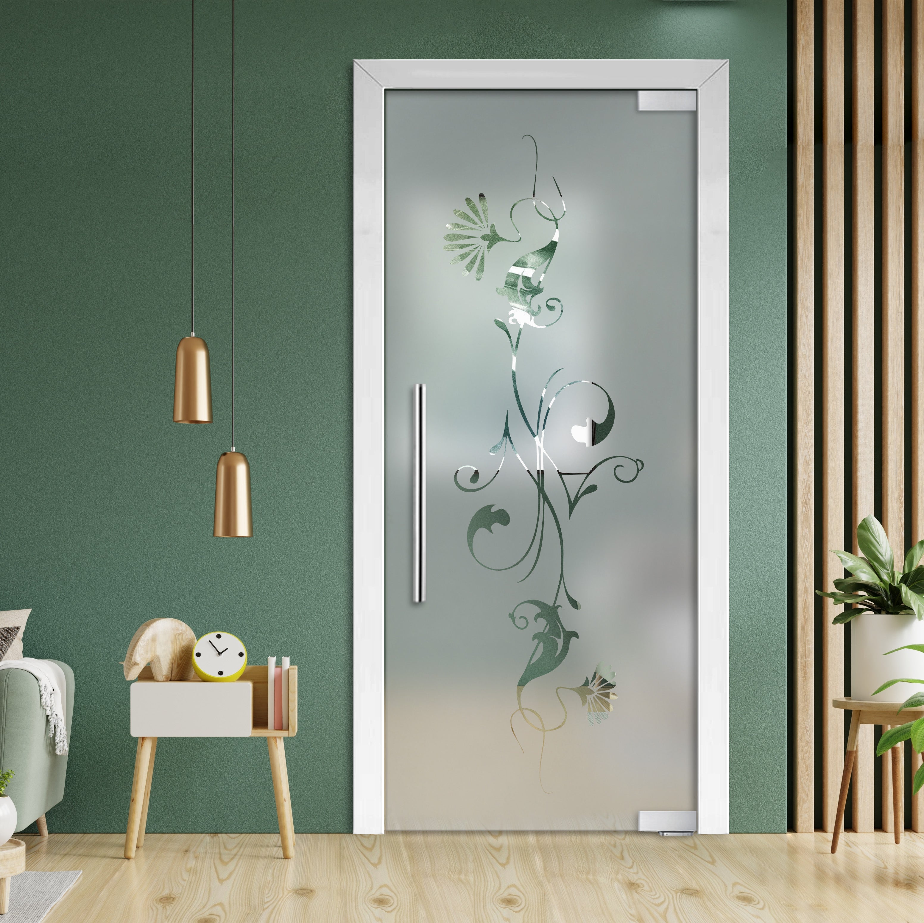 Puerta De Vidrio Pivotante Con Bisagras De Cierre Automático  PCP1-1964
