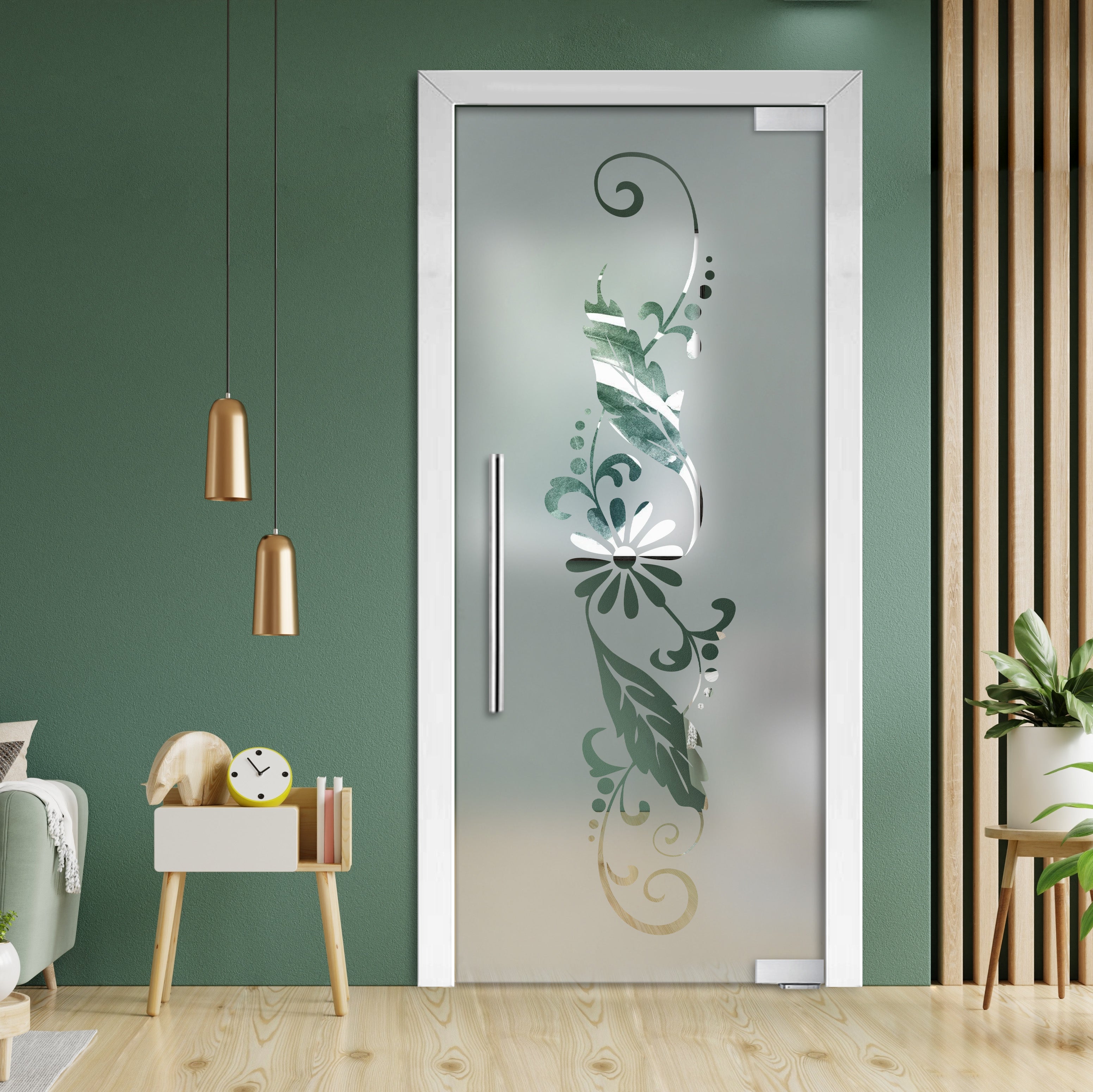Puerta De Vidrio Pivotante Con Bisagras De Cierre Automático PCP1-1955
