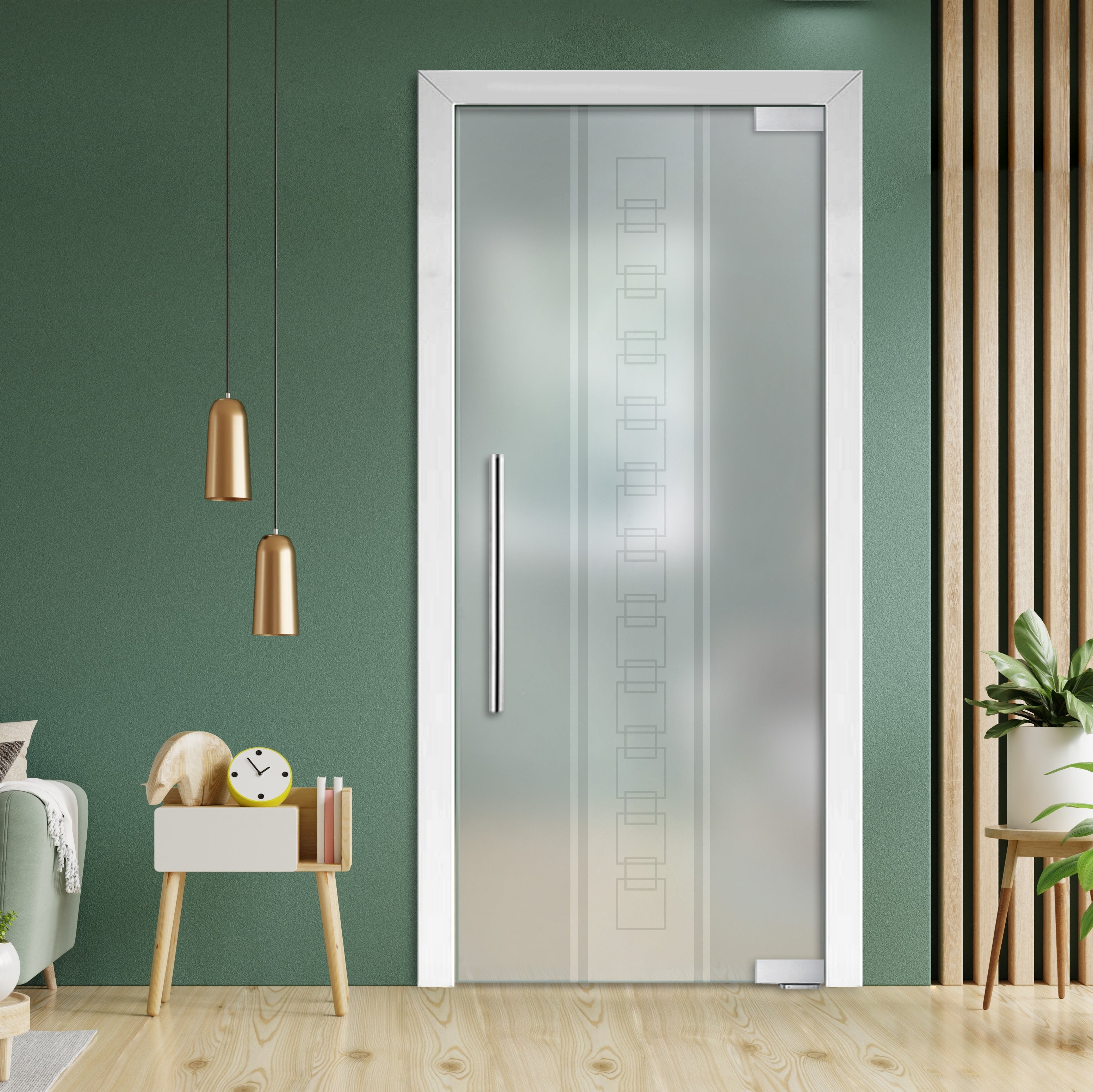 Puerta De Vidrio Pivotante Con Bisagras De Cierre Automático PCP1-1399
