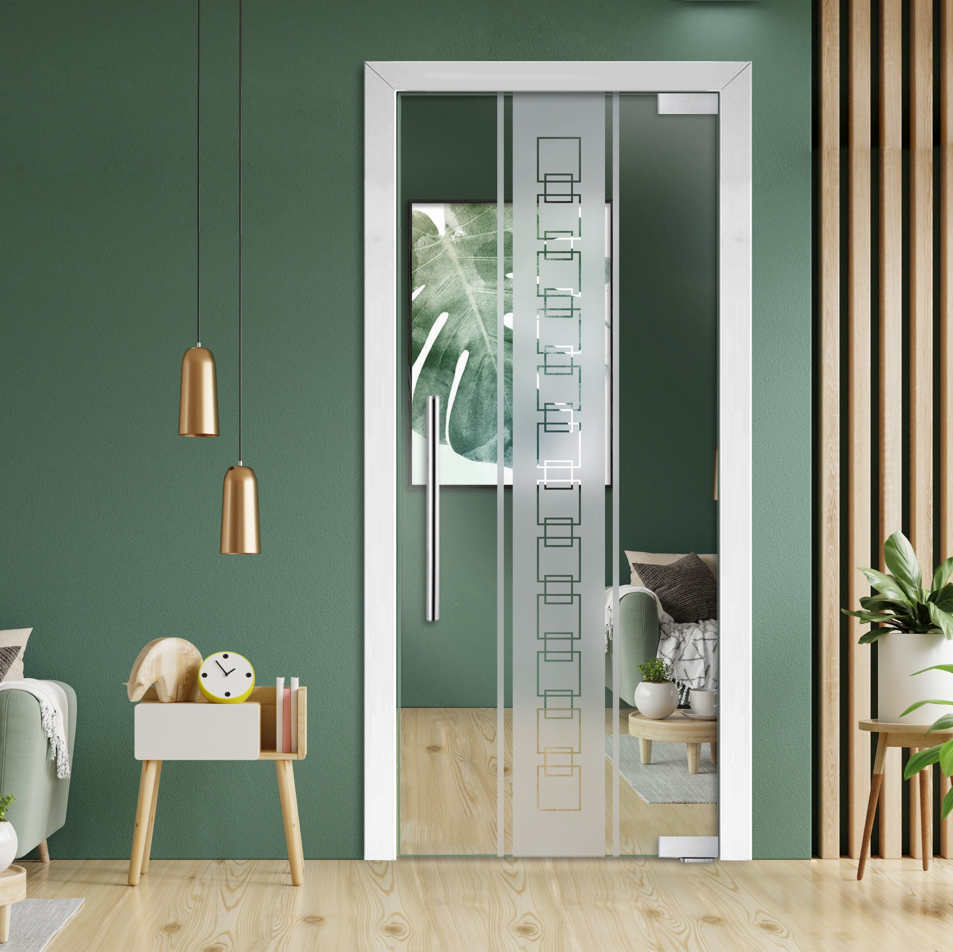Puerta De Vidrio Pivotante Con Bisagras De Cierre Automático PCP1-1399