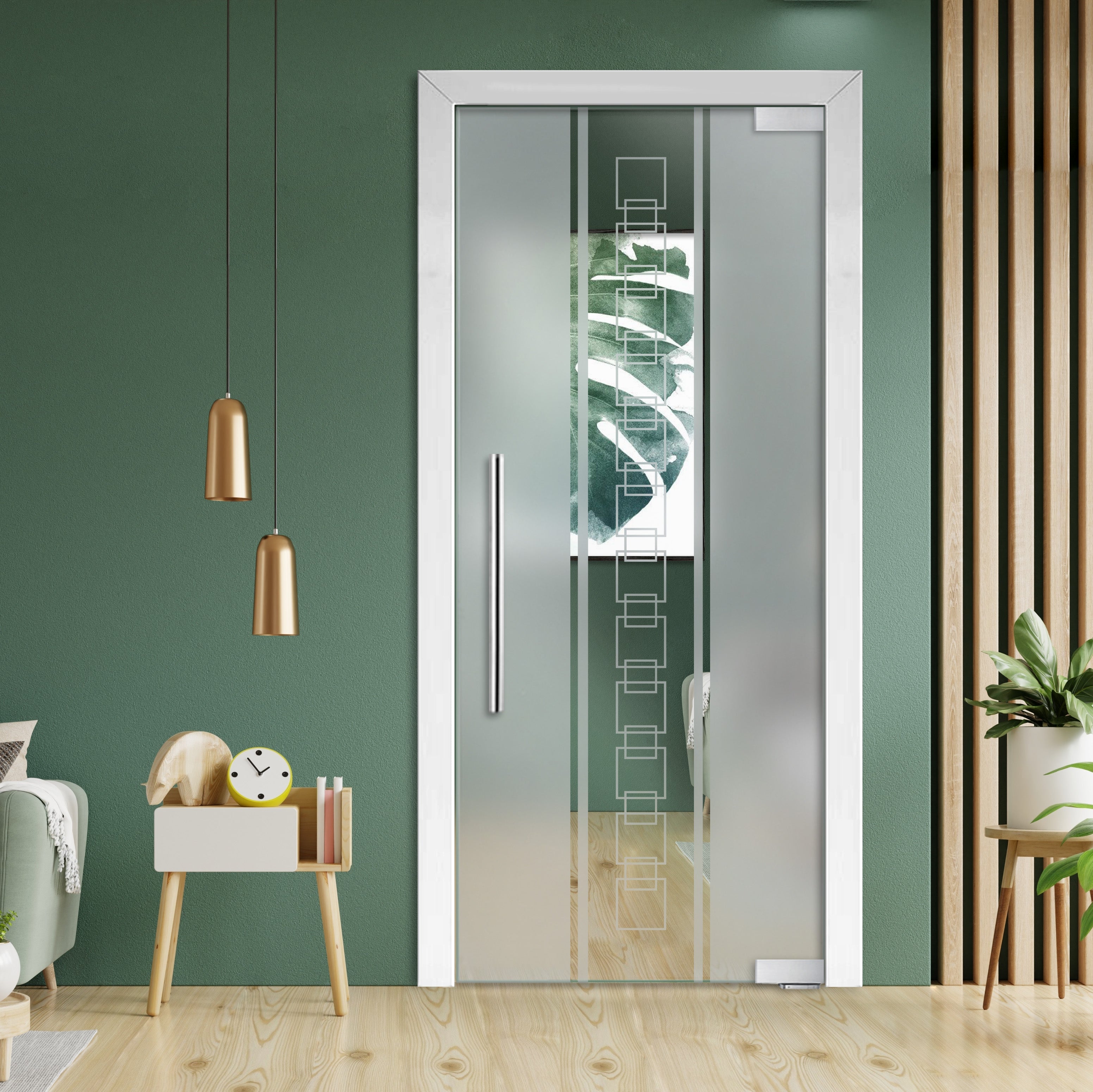 Puerta De Vidrio Pivotante Con Bisagras De Cierre Automático PCP1-1399
