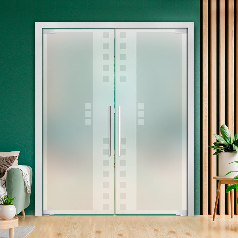 Puerta De Cristal Giratoria Doble Con Bisagras De Cierre Automático PCP2-2315