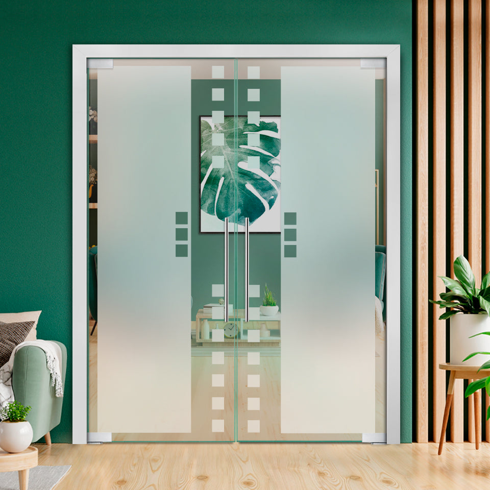 Puerta De Cristal Giratoria Doble Con Bisagras De Cierre Automático PCP2-2315