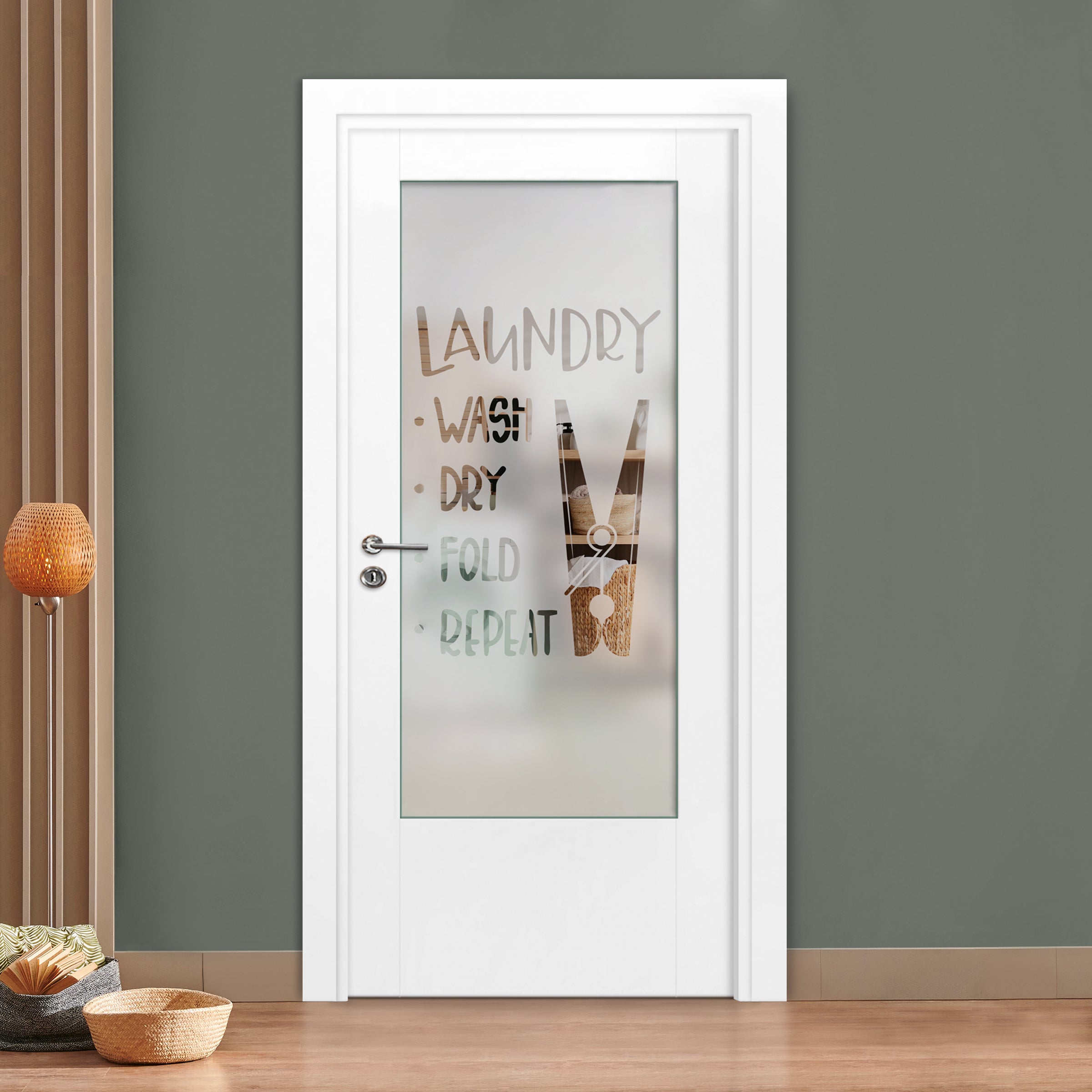 Puerta Interior Con Panel De Vidrio Esmerilado  IFGL-1256