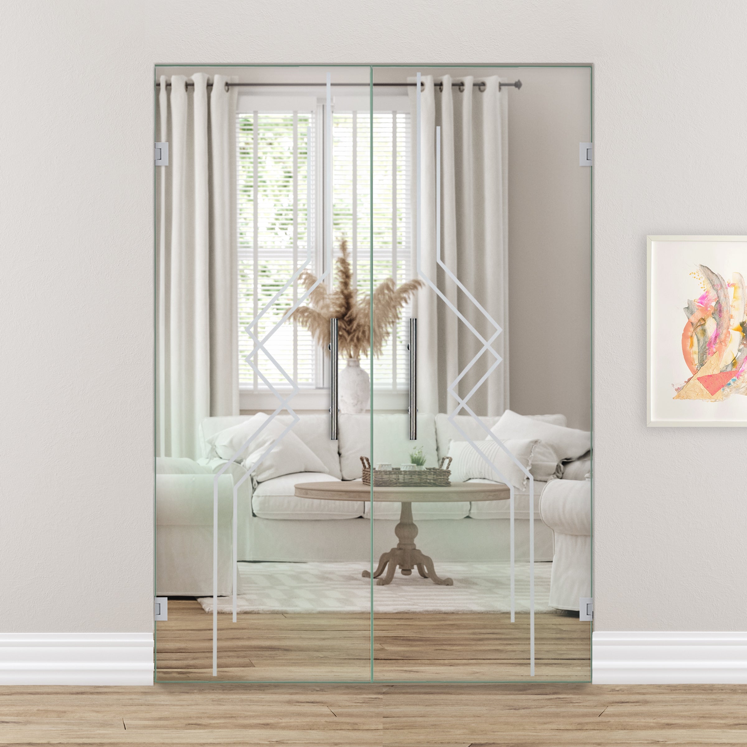 Puerta De Cristal Giratoria Doble  PCVB-2150