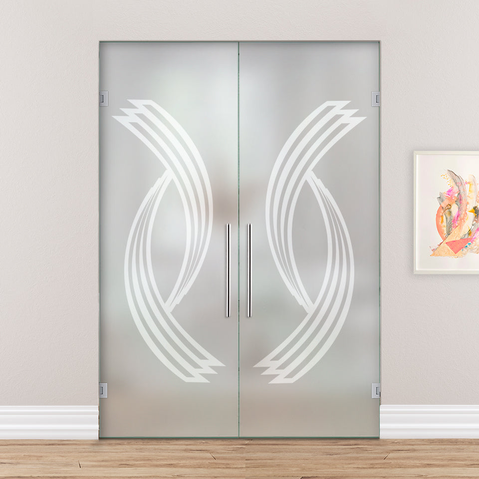 Puerta Doble De Cristal Giratoria PVB2-2175