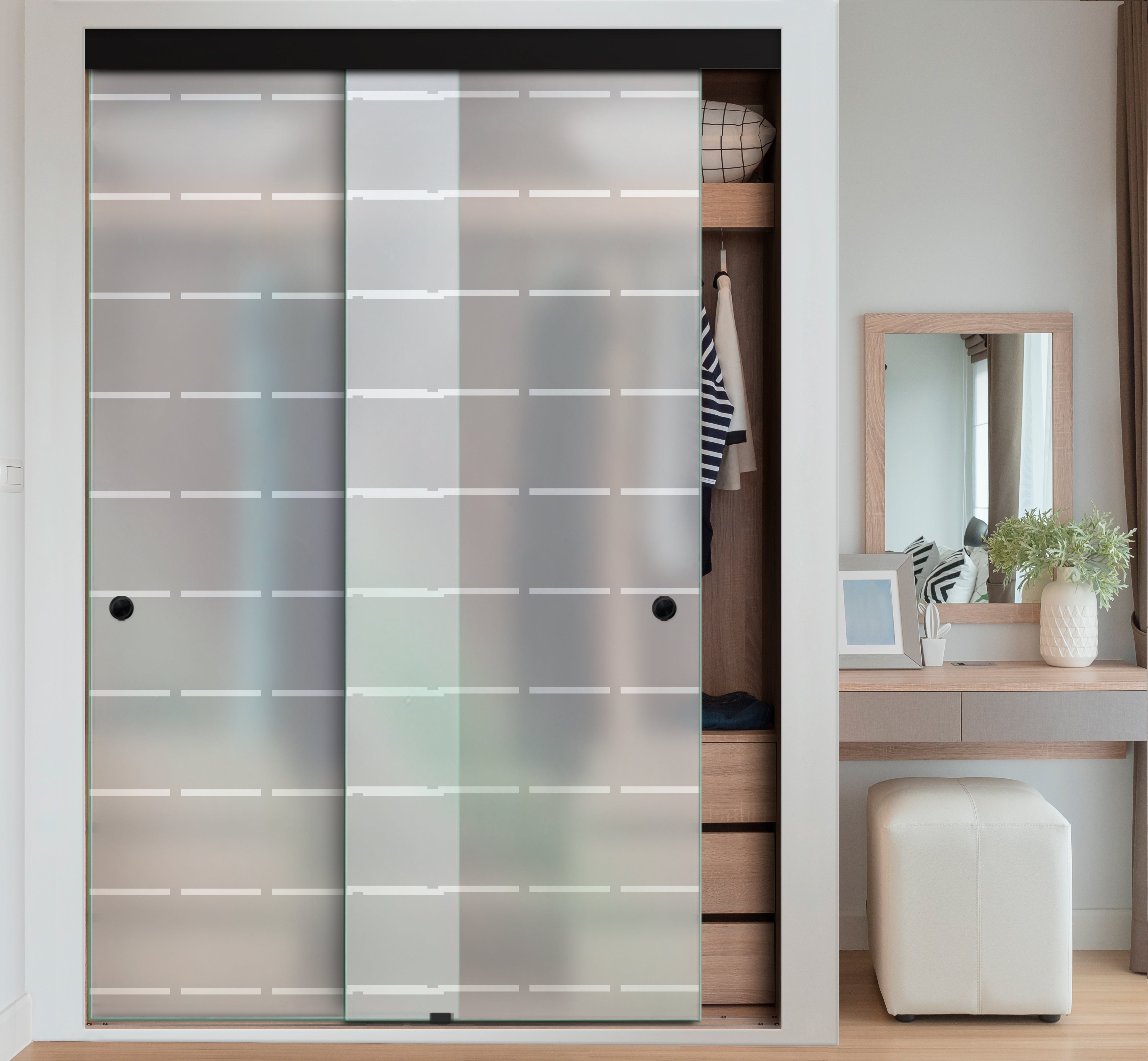 Puerta Corrediza De Vidrio Sin Marco Para Closet PCSM-1053