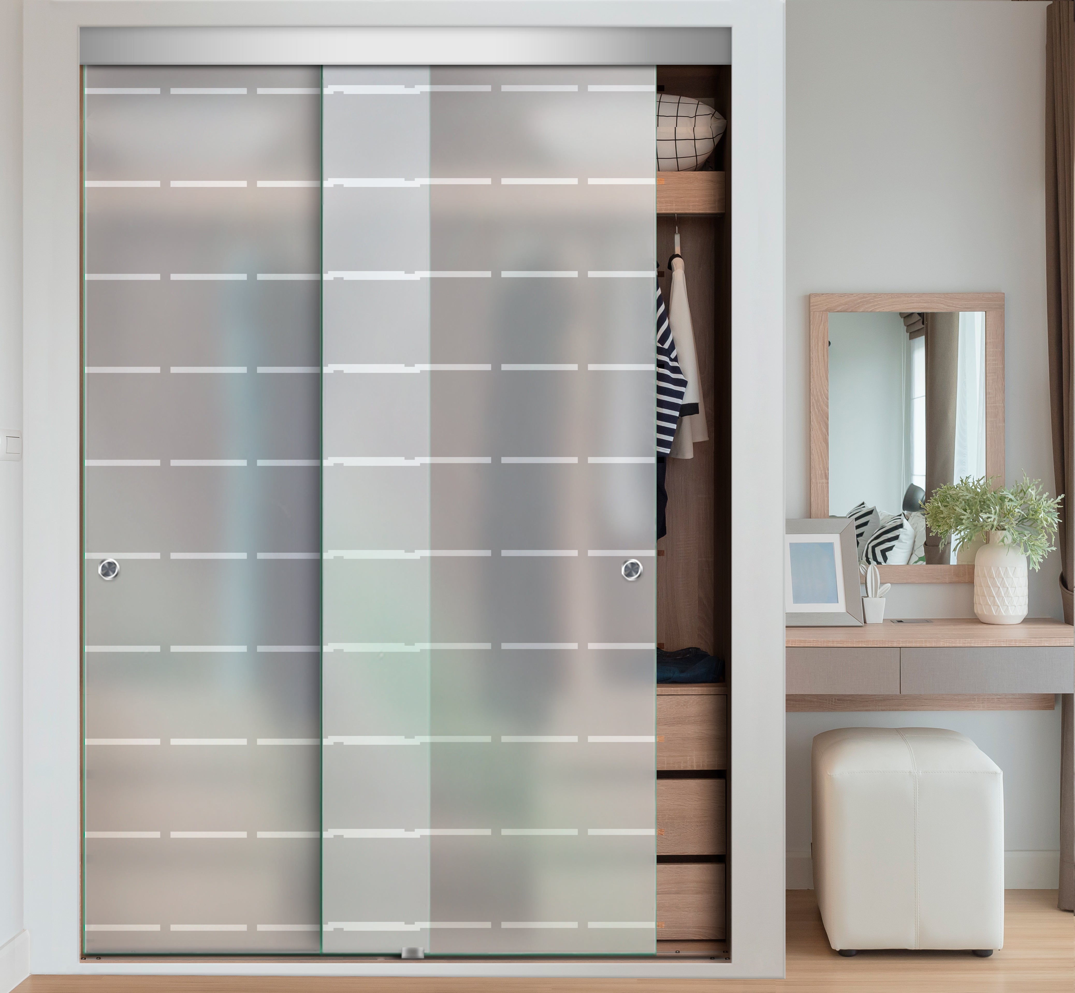 Puerta Corrediza De Vidrio Sin Marco Para Closet PCSM-1053