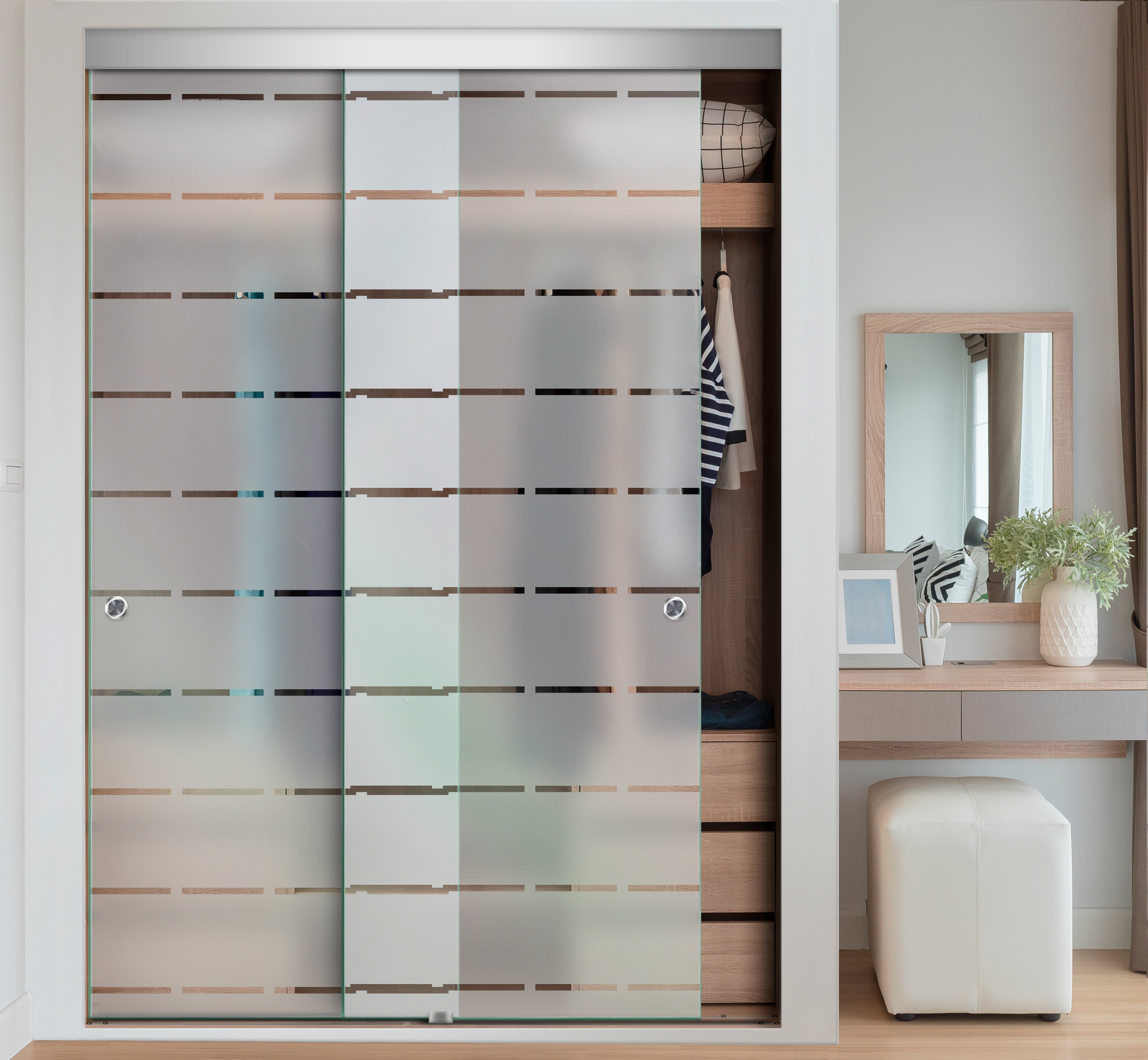 Puerta Corrediza De Vidrio Sin Marco Para Closet PCSM-1053