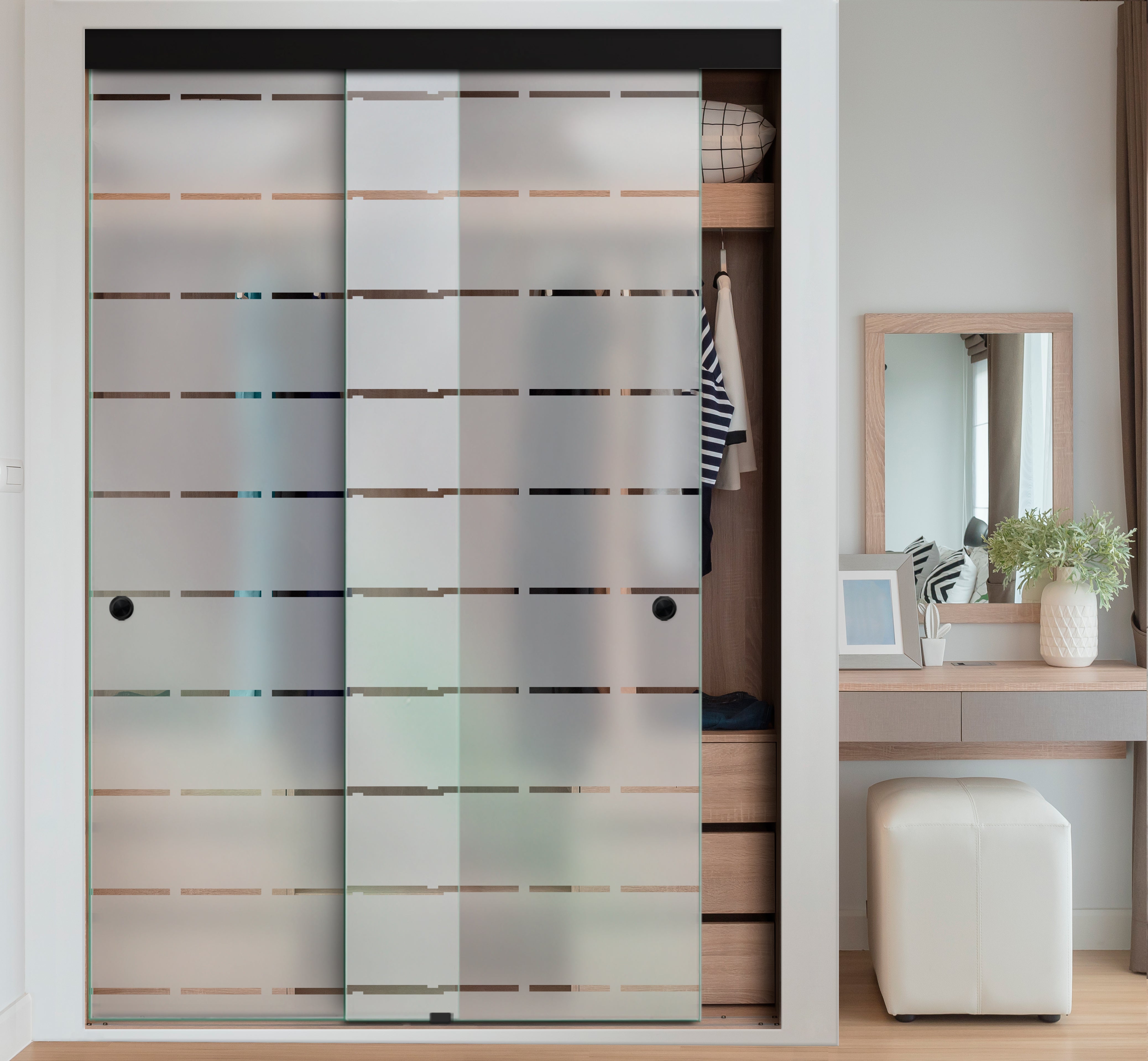 Puerta Corrediza De Vidrio Sin Marco Para Closet PCSM-1053