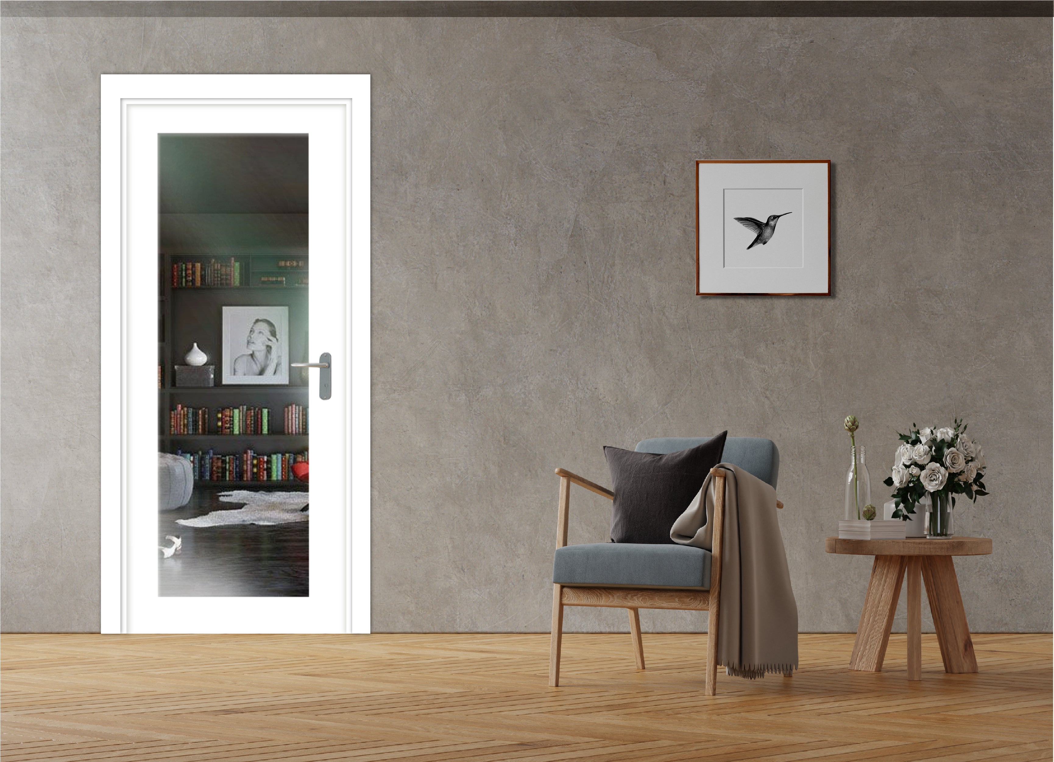 Puerta Interior Con Panel De Vidrio Esmerilado PIC1-1294