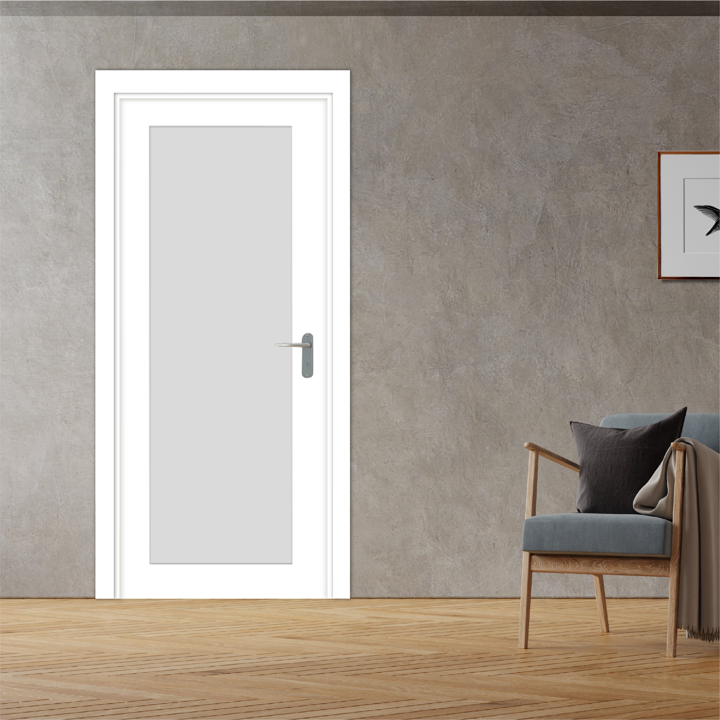 Puerta Interior Con Panel De Vidrio Esmerilado PIC1-1294