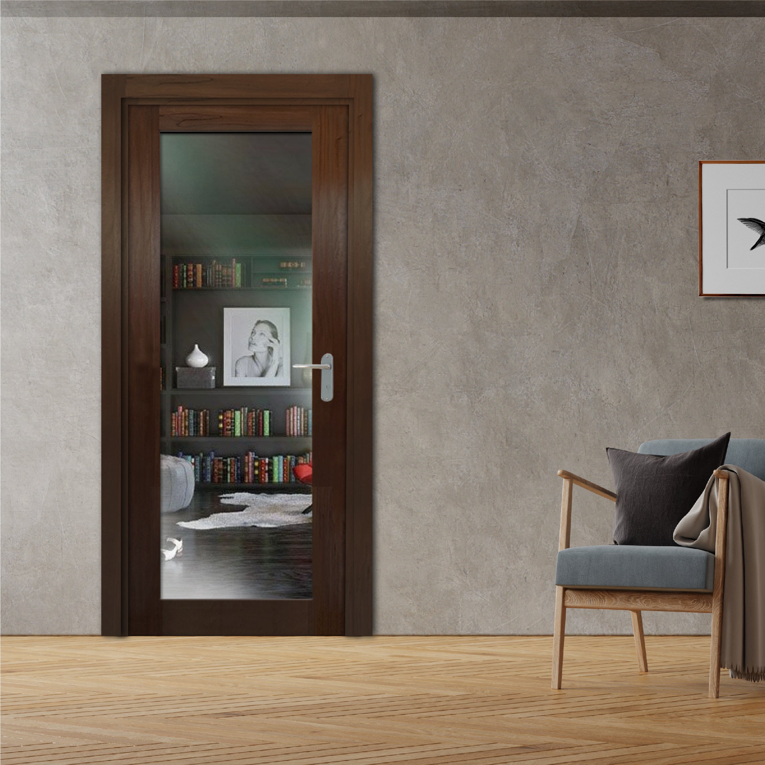 Puerta Interior Con Panel De Vidrio Esmerilado PIC1-1294