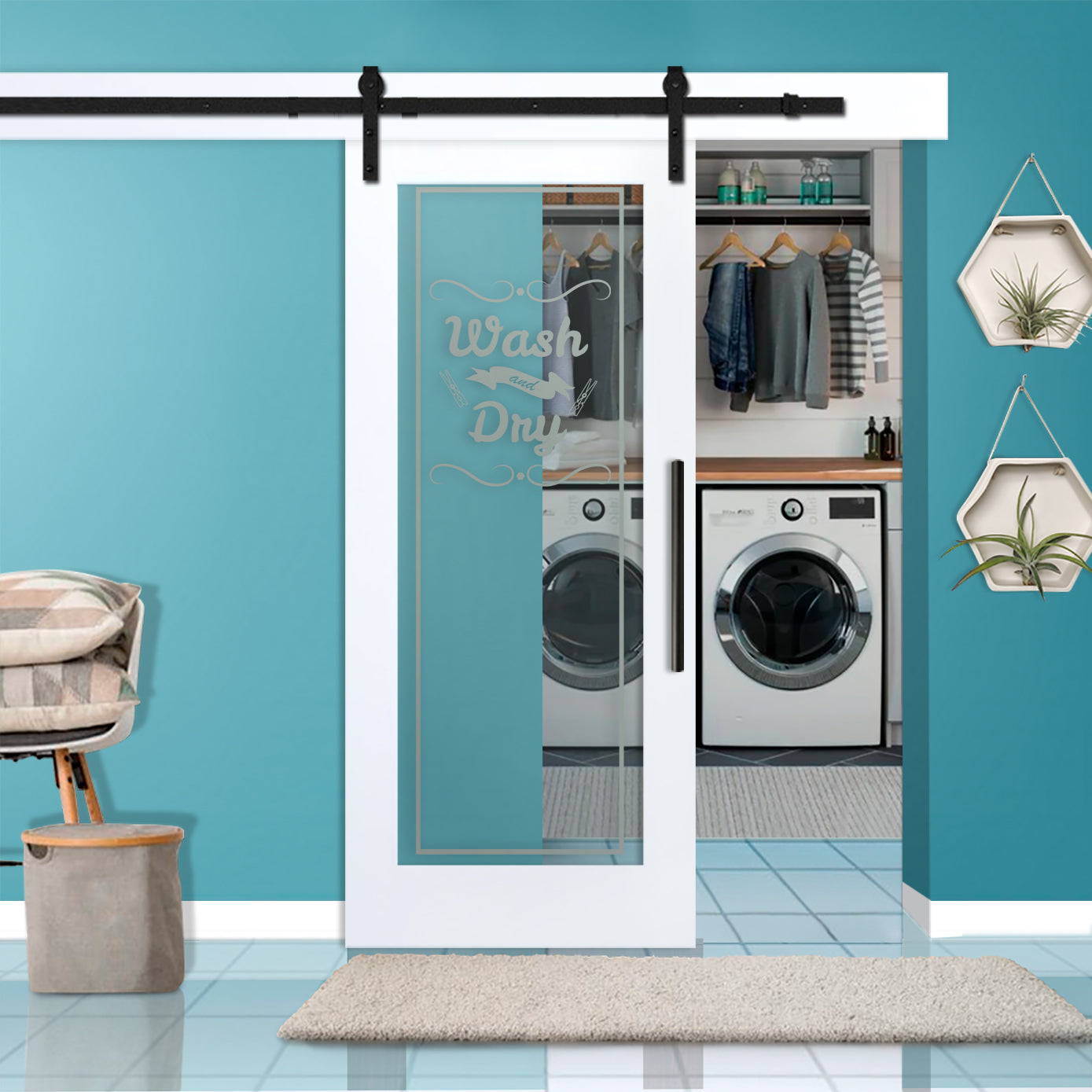 Puerta Corrediza De Madera Con Vidrio Emerilado PCG1-1320