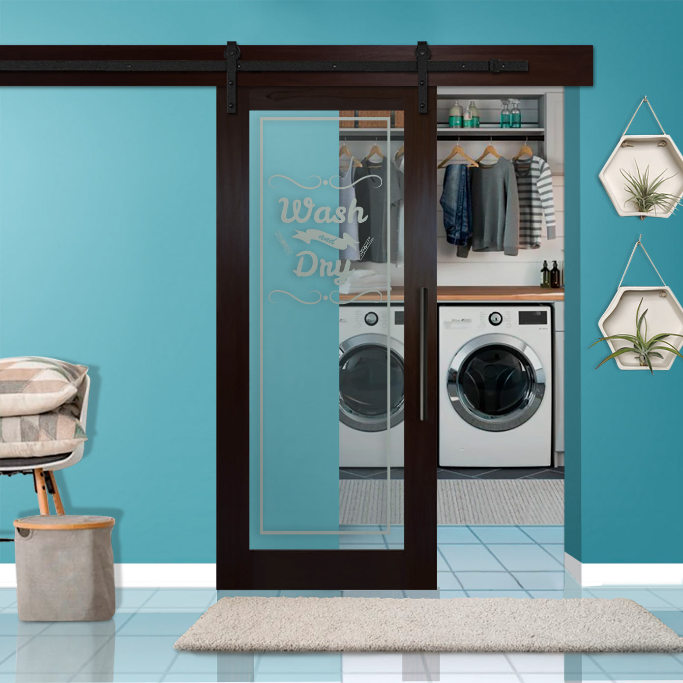 Puerta Corrediza De Madera Con Vidrio Emerilado PCG1-1320