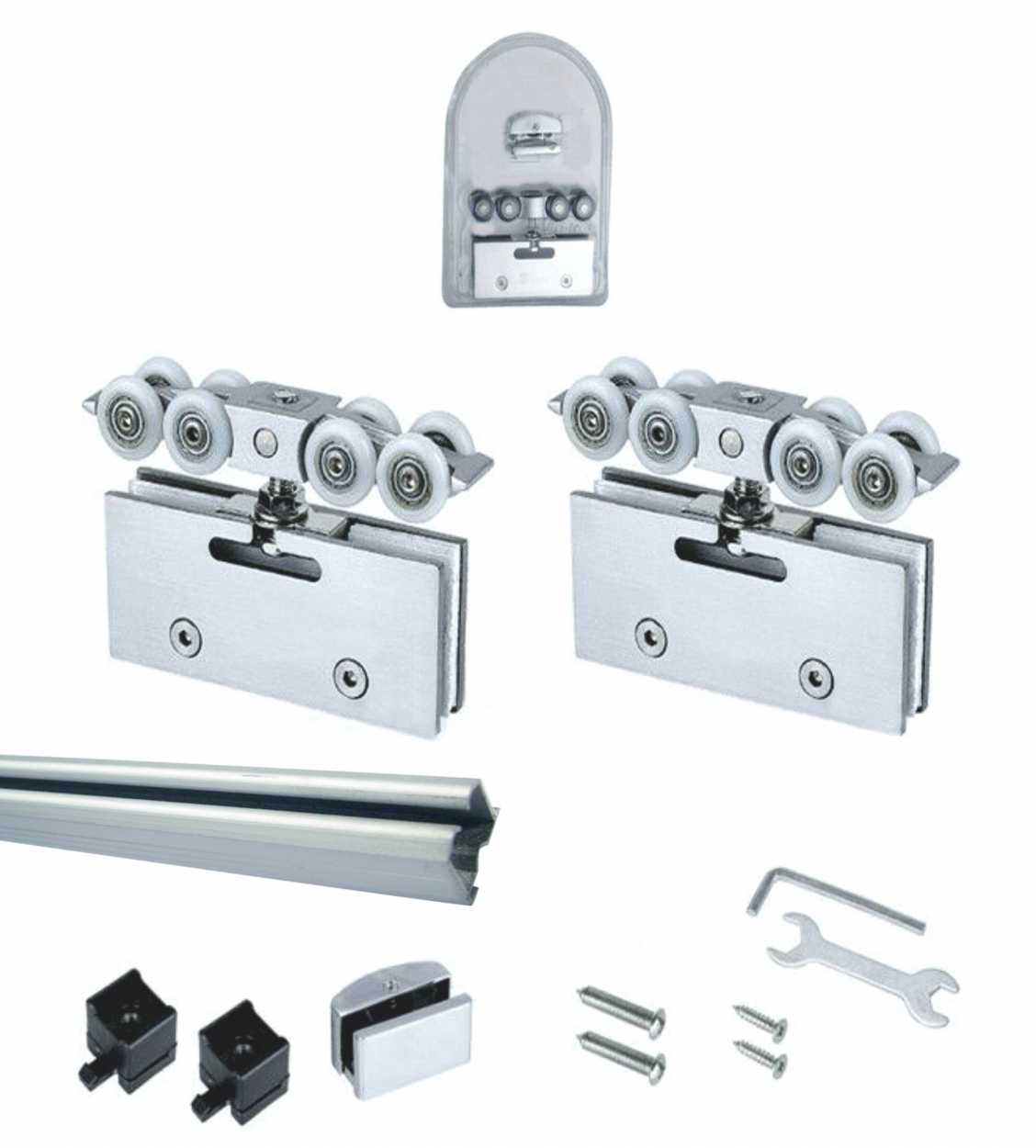 Puerta Corrediza De Vidrio Sin Marco Para Closet de 3 Hojas CBF-0056