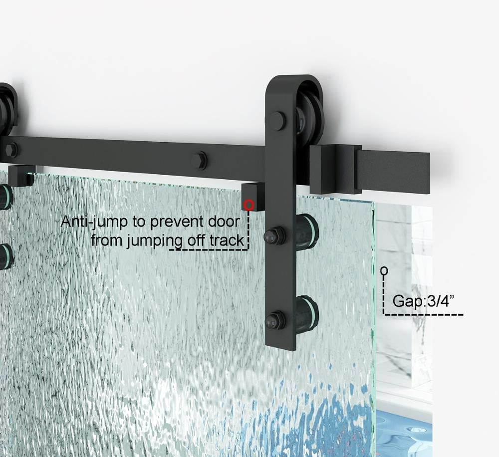 Puerta Corrediza De Vidrio Estilo Industrial Sin Marco ISB - 0004