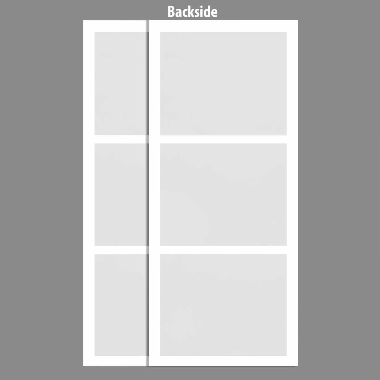 Puerta De Armario Con Vidrio Pintado Rojo Y Espejo Insertado 2 Paneles BMSC -1178